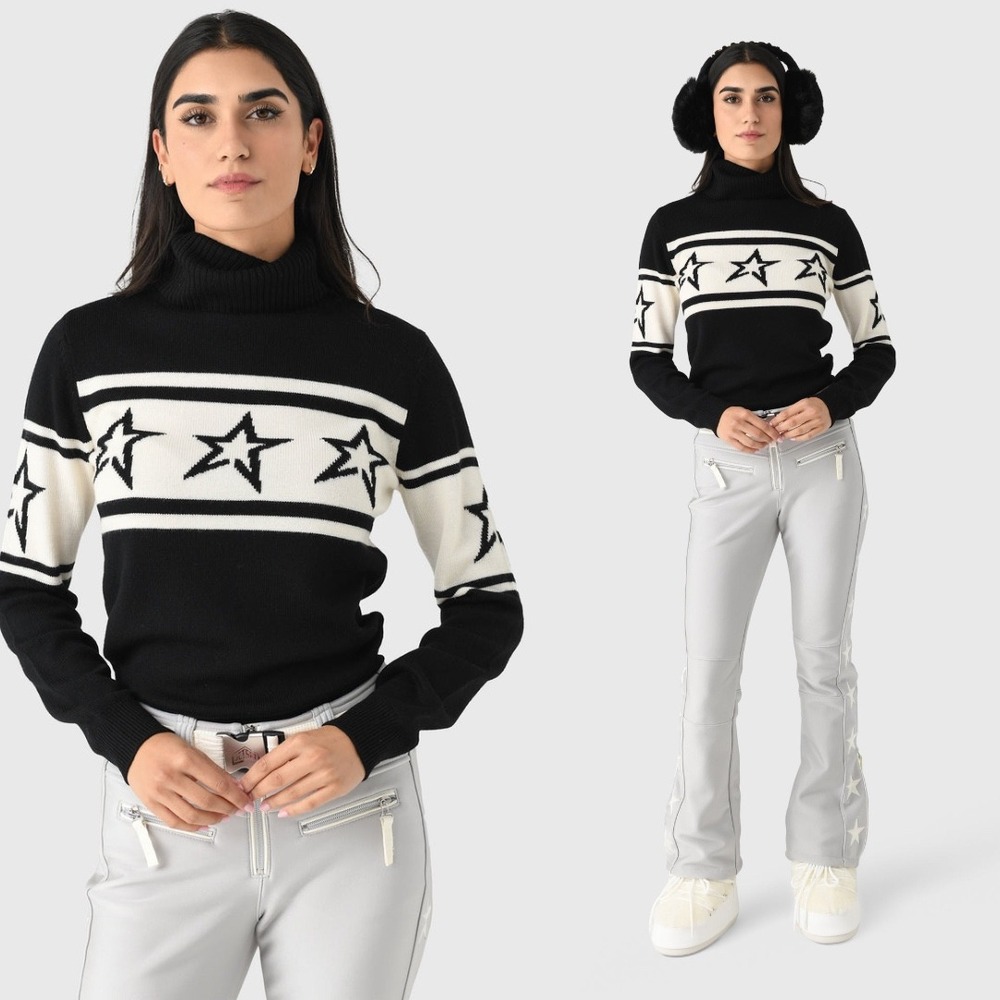 Perfect Moment Chopper Star‎ Intarsia Merino Wool Sweater - Size Medium